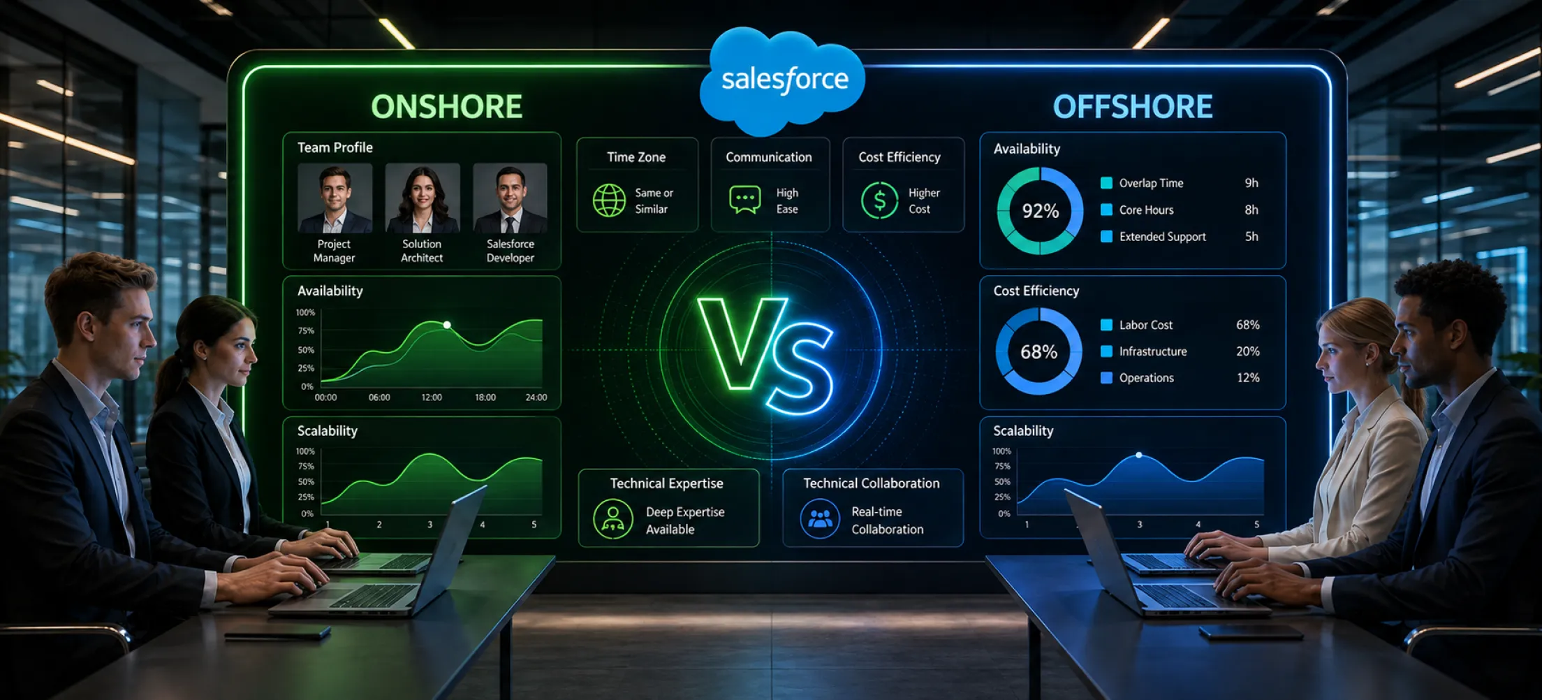 onshore vs offshore salesforce staff