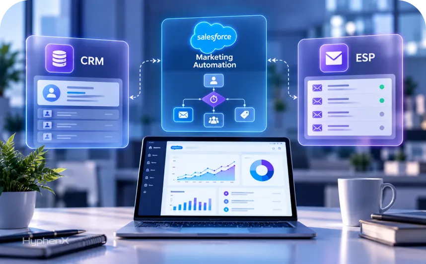 CRM vs salesforce marketing automation vs ESP What Each One Is For